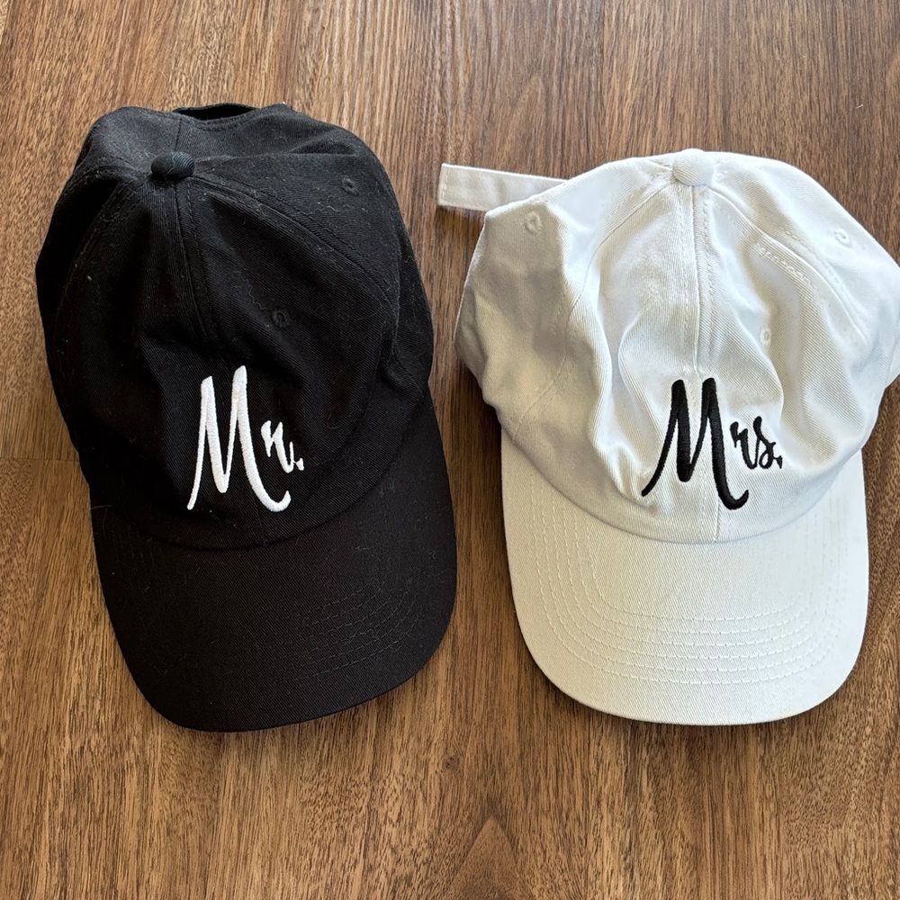 Mr. and Mrs. Black and White Caps